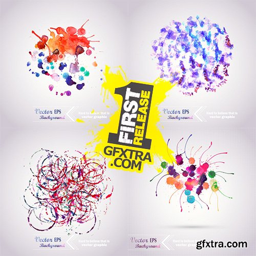 Abstract Hand Drawn Watercolor Stock Images Vectors and Illustrations Pack