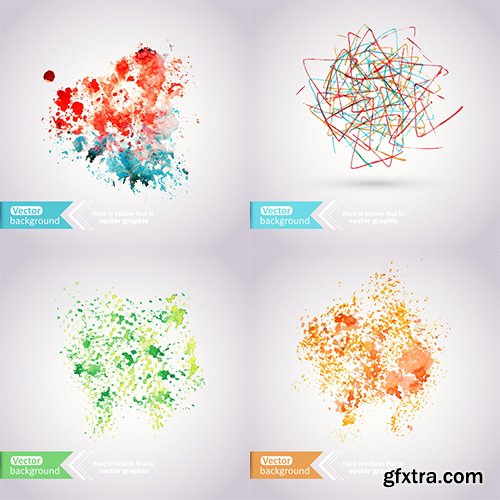 Abstract Hand Drawn Watercolor Stock Images Vectors and Illustrations Pack