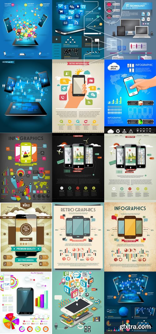 Amazing SS - Mobile phone infographics, 25xEPS