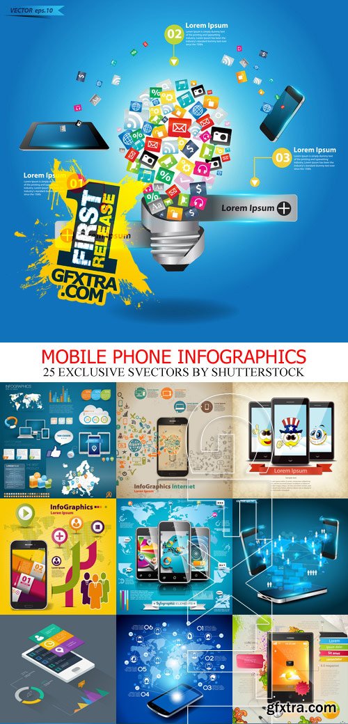 Amazing SS - Mobile phone infographics, 25xEPS