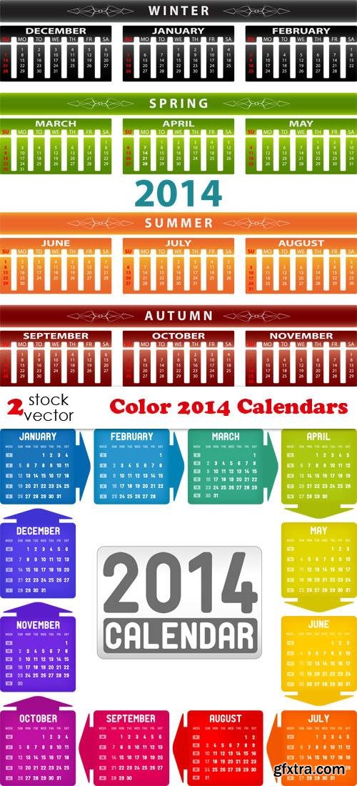 Vectors - Color 2014 Calendars