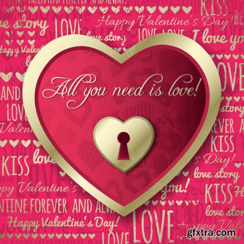 Backgrounds with Valentine Heart 25xEPS