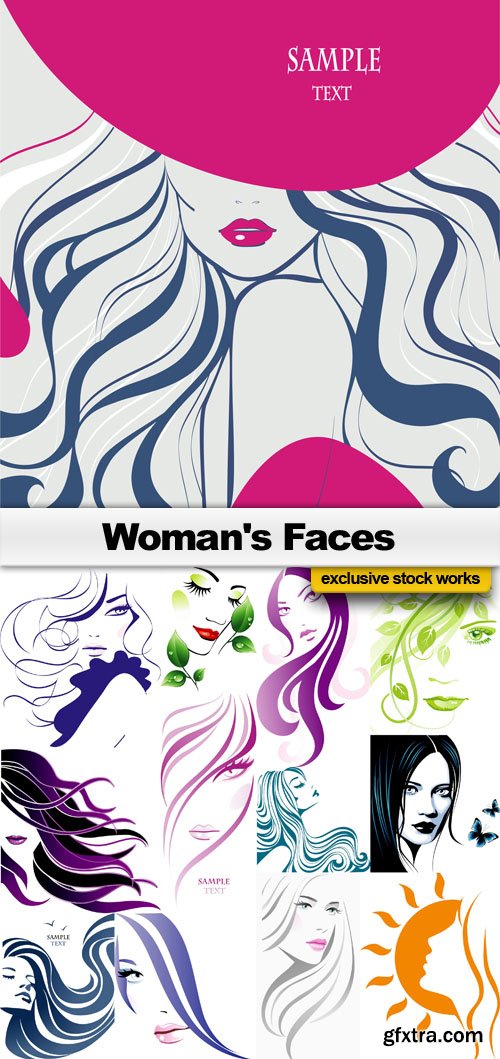 Woman's Faces - 25x EPS
