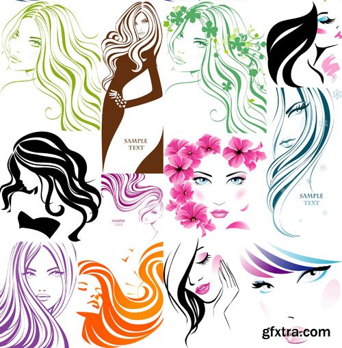 Woman's Faces - 25x EPS