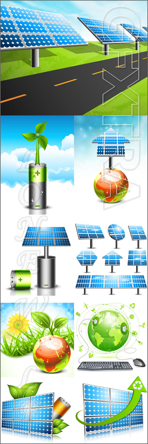 Eco concept & solar panels - Vektor photo
