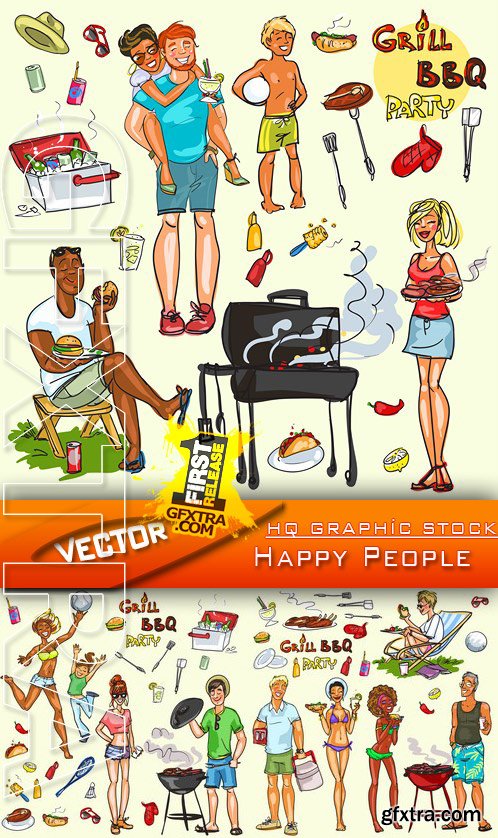 Stock Vector - Happy People