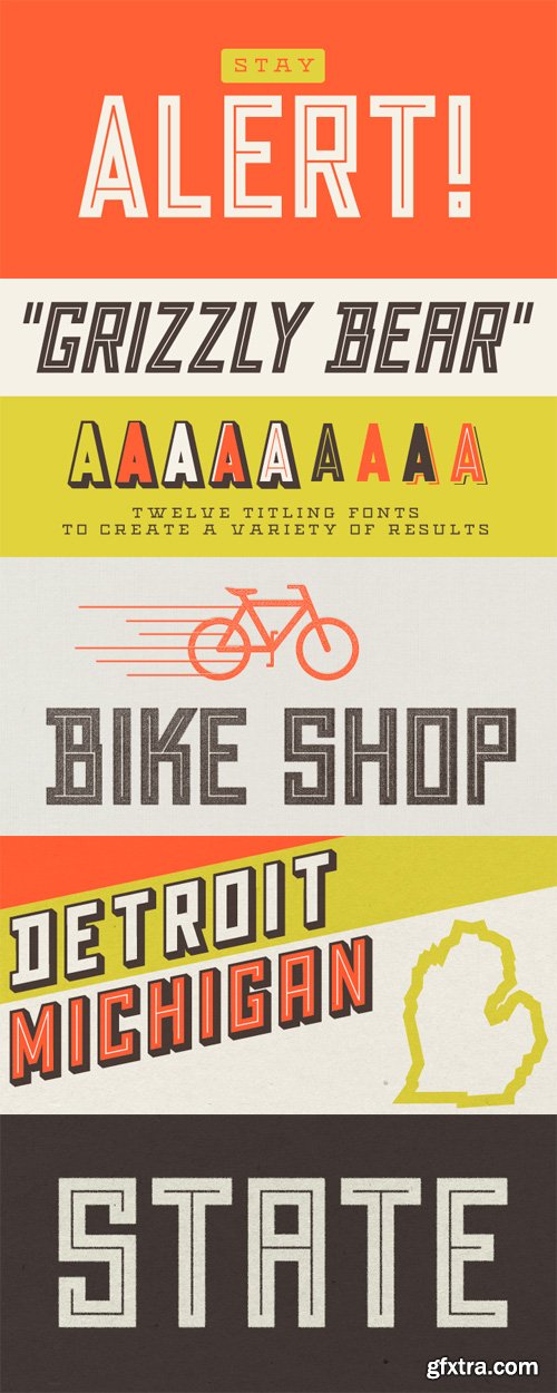 Grizzly Bear Font Family - 12 Fonts for $100!