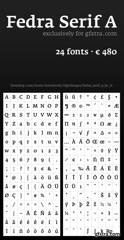 Fedra Serif A Font Family - 24 Fonts for €480!