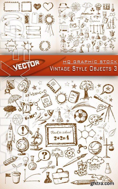 Stock Vector - Vintage Style Objects 3