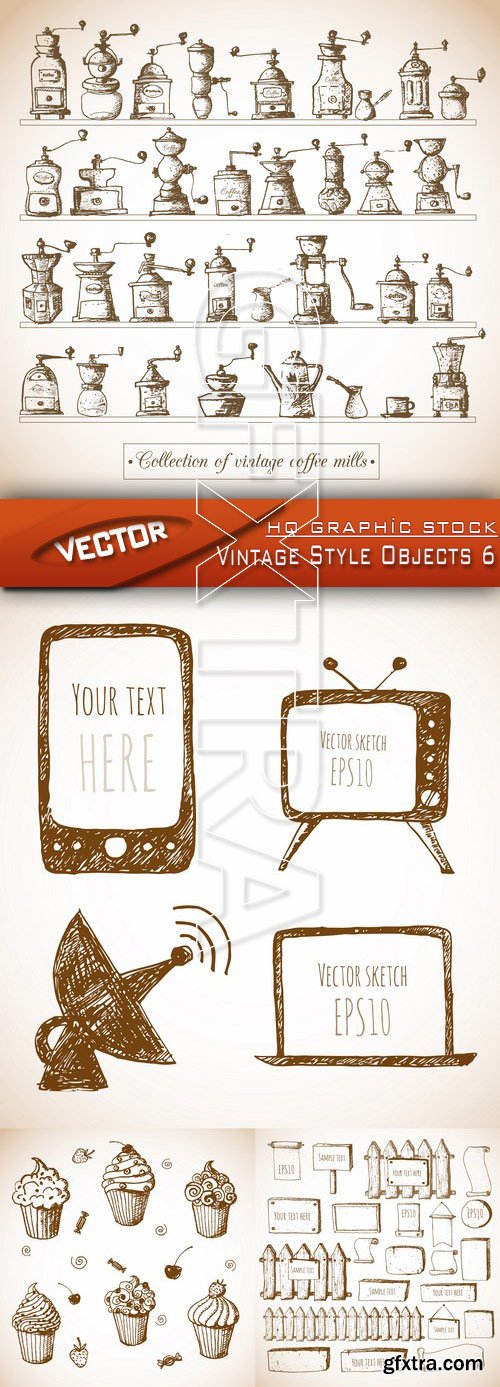 Stock Vector - Vintage Style Objects 6