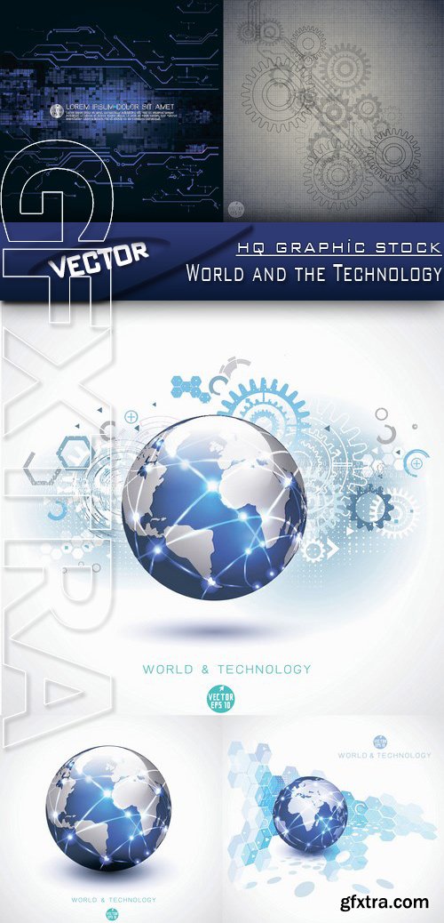 Stock Vector - World and the Technology