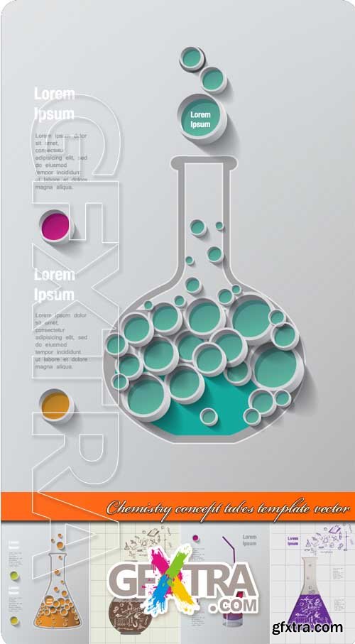 Chemistry concept tubes template vector