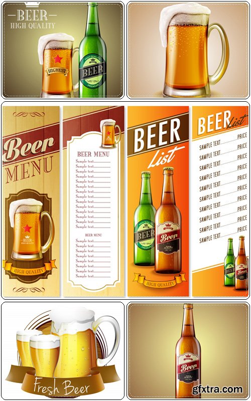 Beer premium quality, beer menu and beer list - Vektor photo
