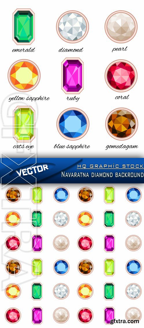 Stock Vector - Navaratna diamond backround