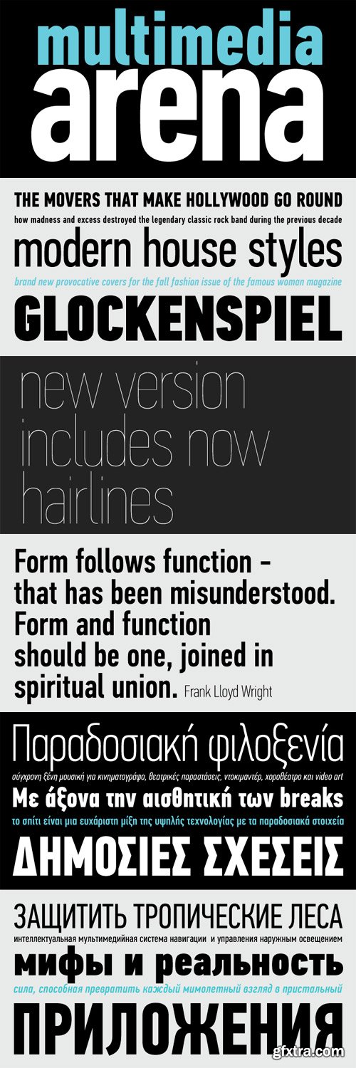 PF Din Text Compressed Pro Font Family - 14 Fonts for $695