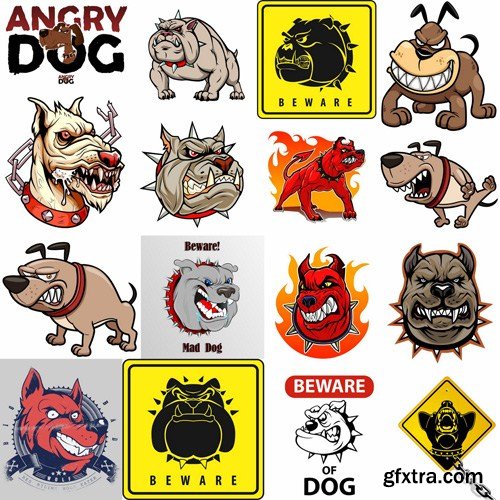 Angry Dog - 25 Vector