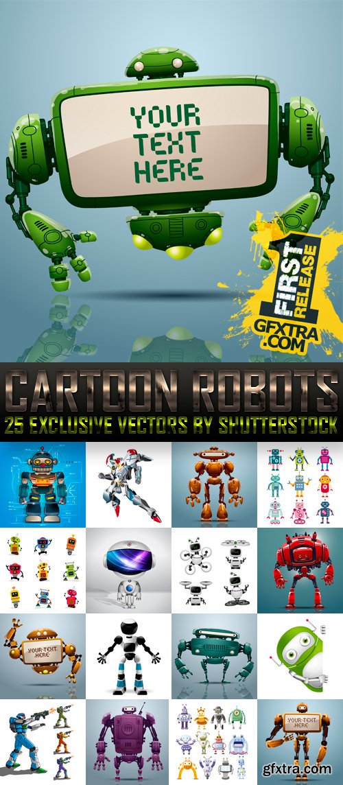 Amazing SS - Cartoon Robots, 25xEPS