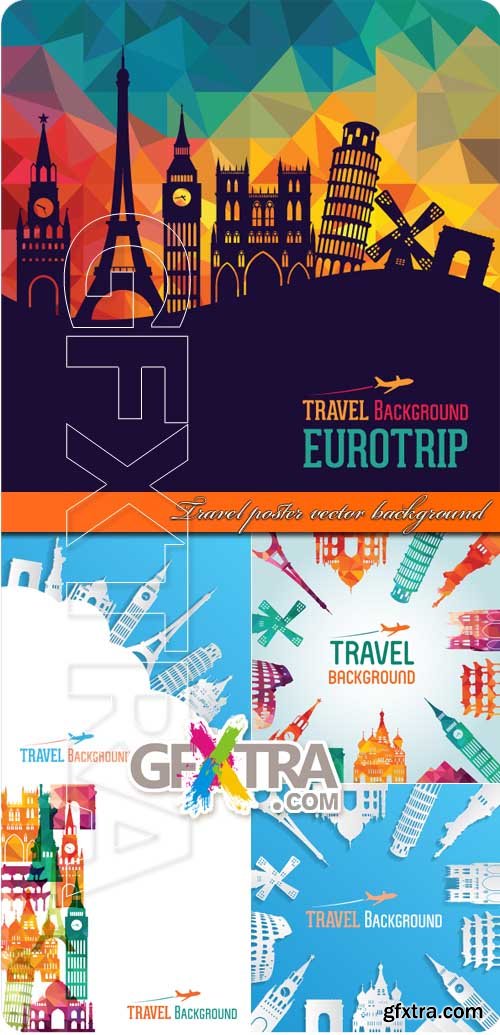 Travel poster vector background