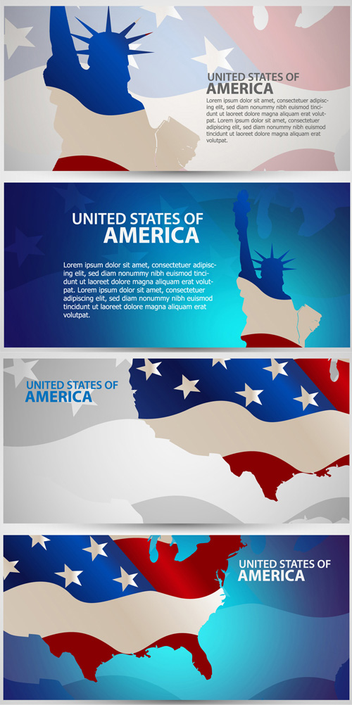 USA banners vector pack