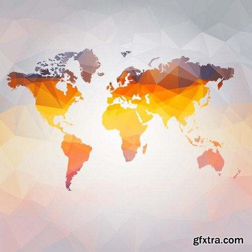 Globe And Map #2 - 25 Vector