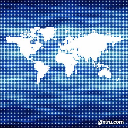 Globe And Map #2 - 25 Vector