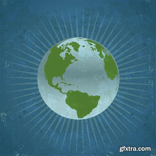 Globe And Map #2 - 25 Vector