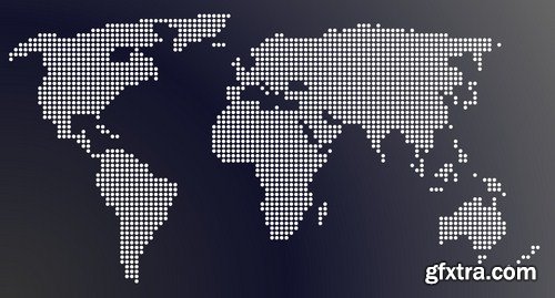 Globe And Map #2 - 25 Vector