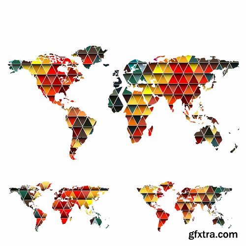 Globe And Map #2 - 25 Vector