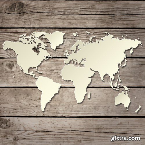 Globe And Map #2 - 25 Vector
