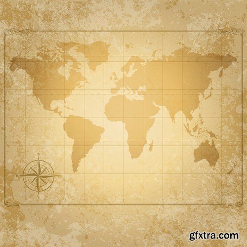 Globe And Map #2 - 25 Vector