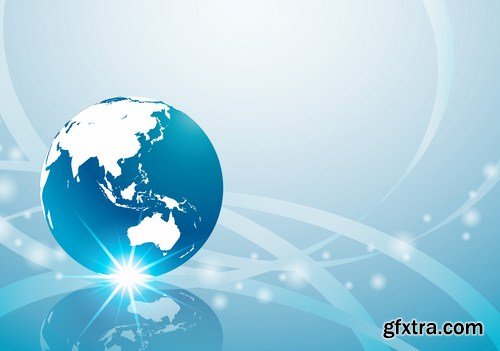 Globe And Map #2 - 25 Vector