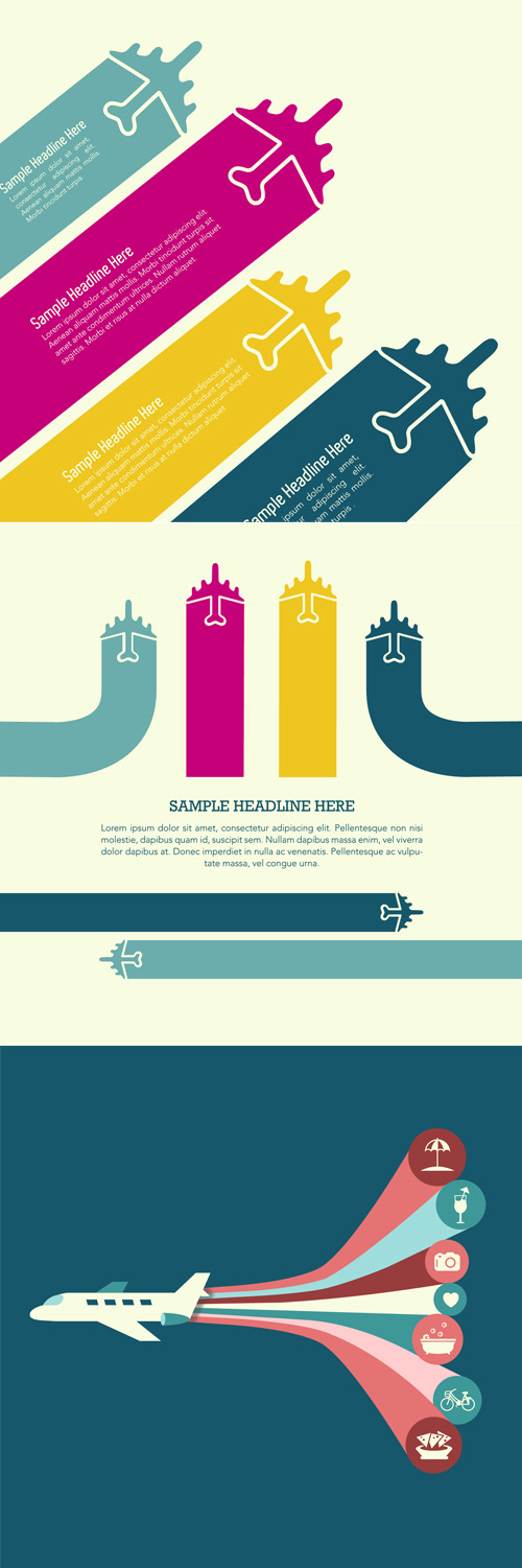 Airplane vector infography