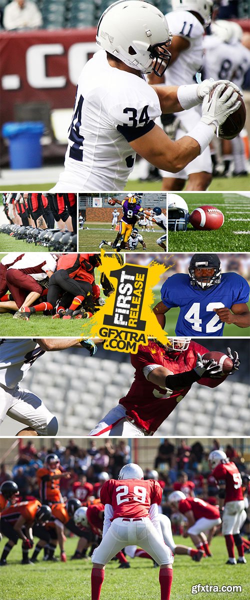 Stock Photo: American football players