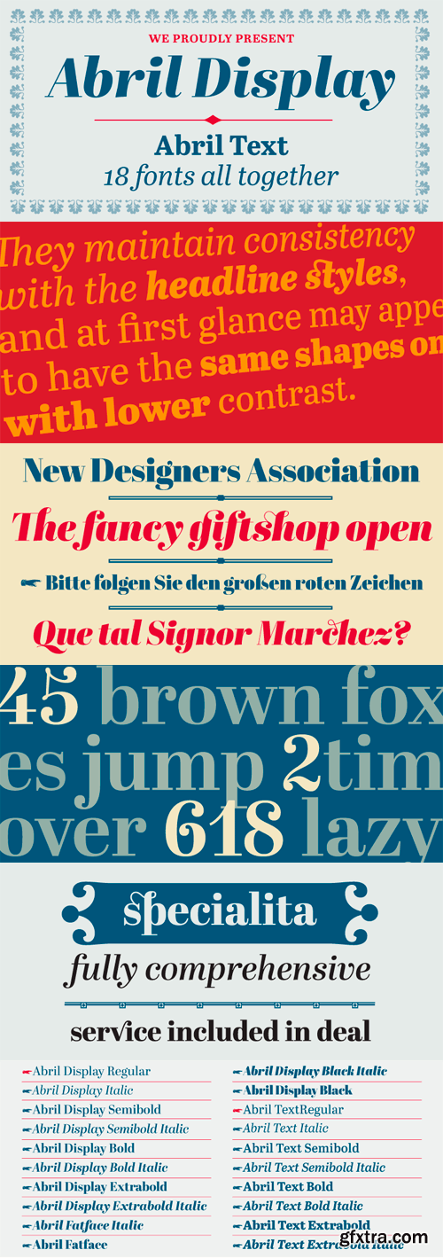 Abril Font Family - 12 Fonts (Incomplete Family!) for $745