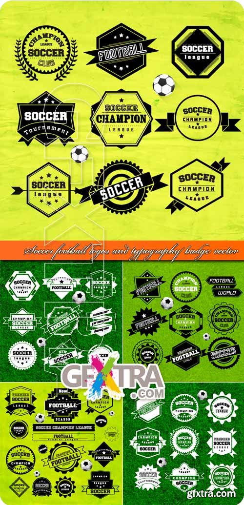 Soccer football logos and typography badge vector