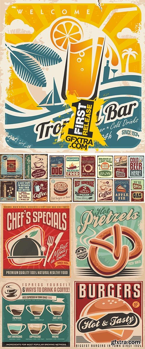 Stock: Vintage food poster