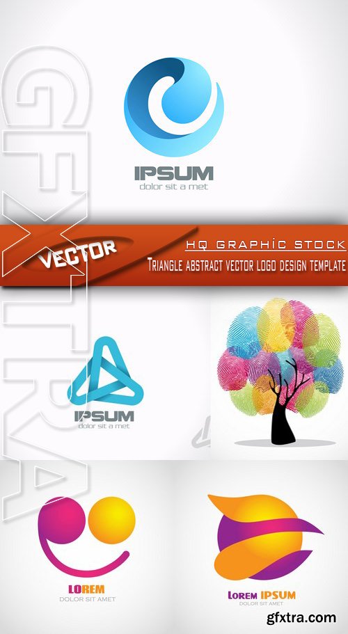 Stock Vector - Triangle abstract vector logo design template