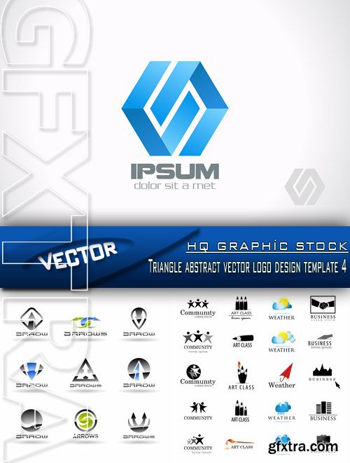 Stock Vector - Triangle abstract vector logo design template 4