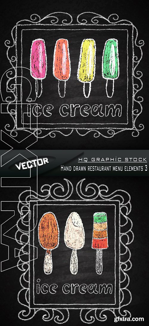 Stock Vector - Hand drawn restaurant menu elements 3