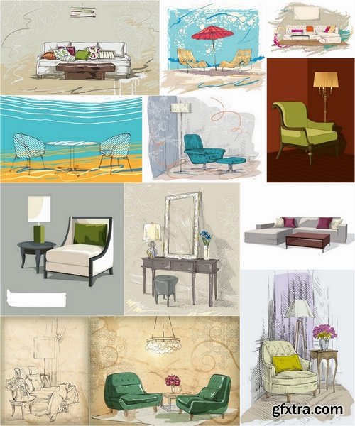 Illustration of home interior - 25 Eps