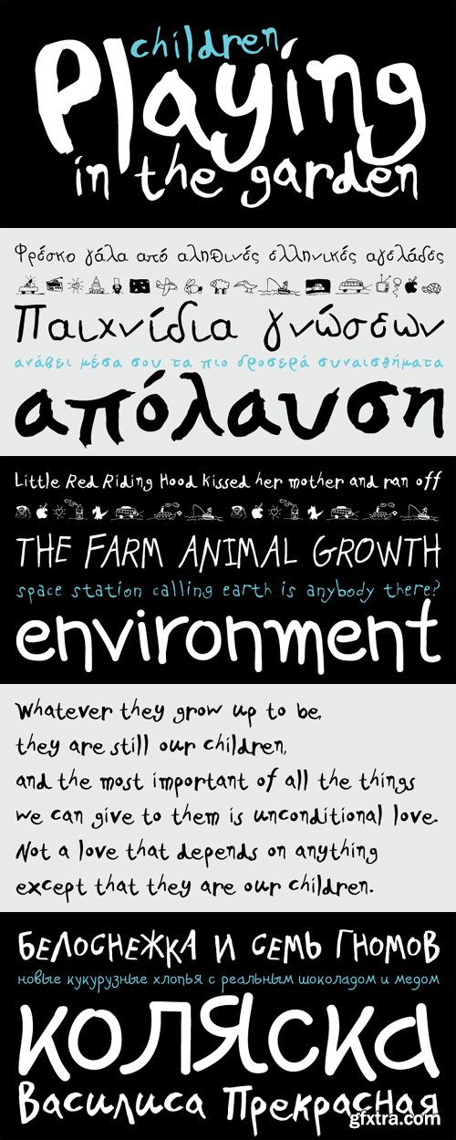 PF Kids Pro Font Family - 3 Fonts for $195