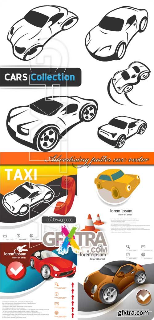 Advertising poster car vector