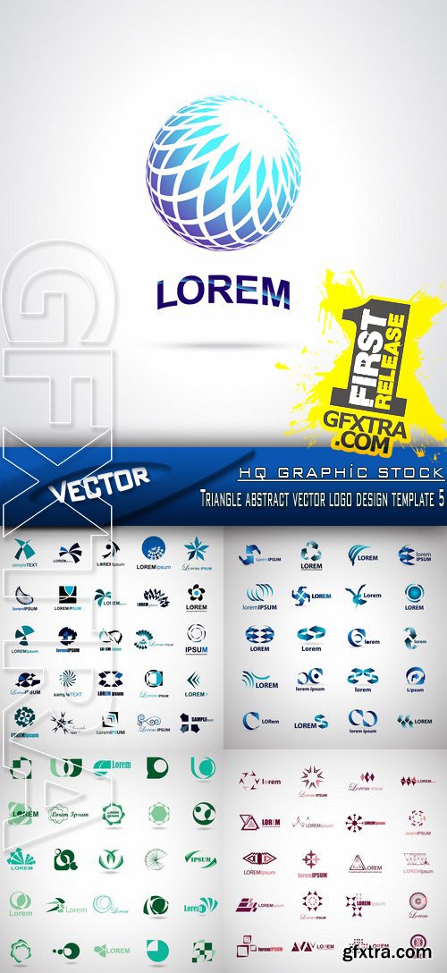 Stock Vector - Triangle abstract vector logo design template 5