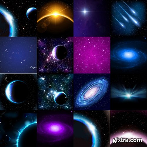 Space Backgrounds - 25 Vector