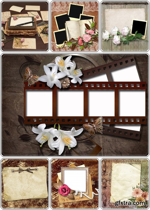 Elegant framework for invitation on the abstract background - Stock photo