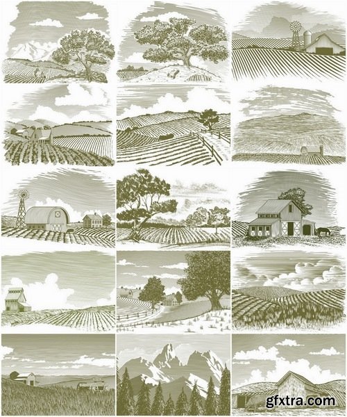 Landscape set #4 - 25 Eps