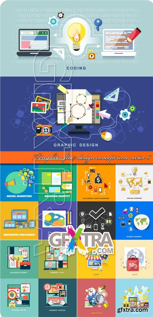 Templates flat design concept icon vector 6