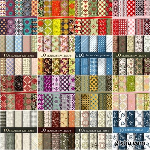 Abstract Seamless patterns set - 25 Eps