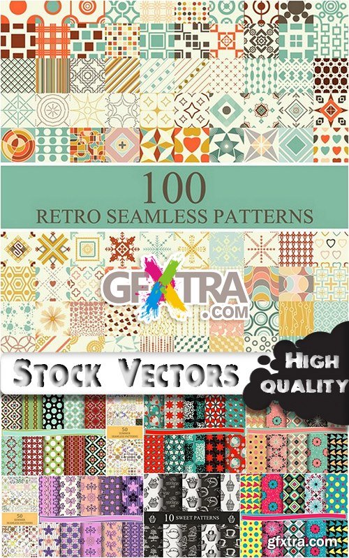 Abstract Seamless patterns set - 25 Eps