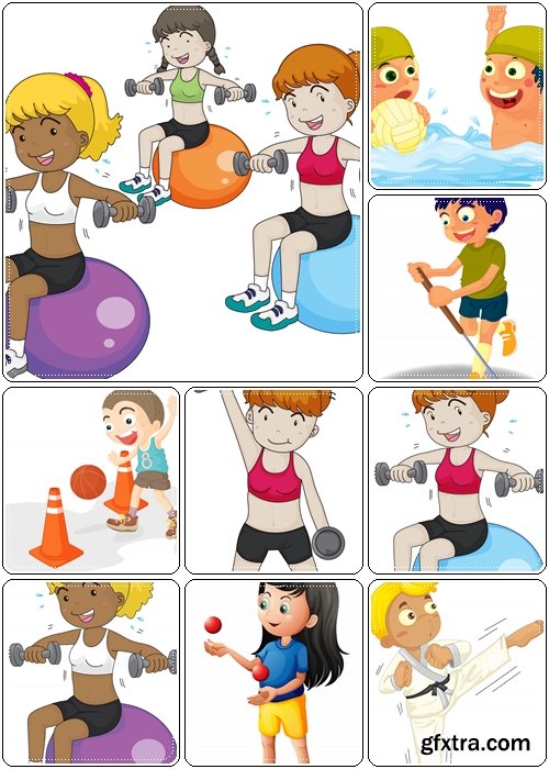 Children/ Kids love sports and games - Vector